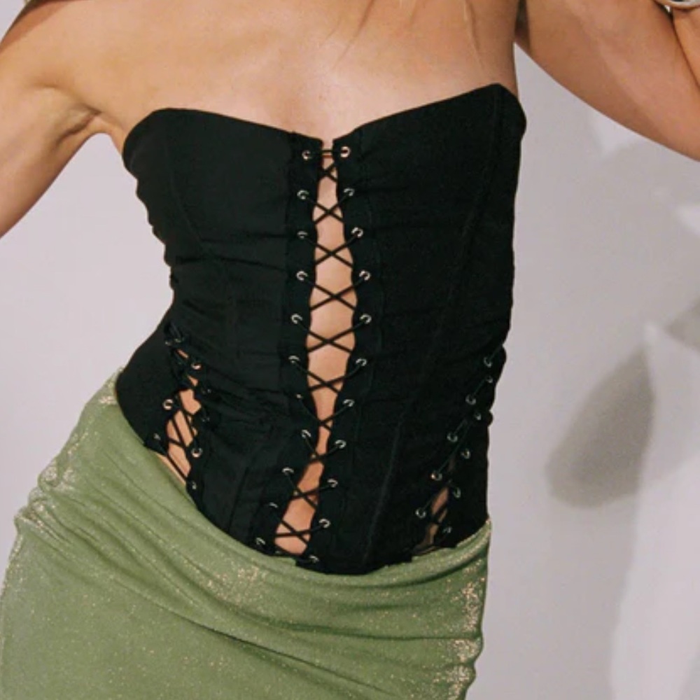 Princess Polly Black Eden Lace Up Corset